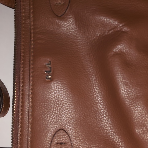 Rich Brown Leather Crossbody Bag with Adjustable Strap & Flap Closure Ralph Laur - Picture 6 of 6